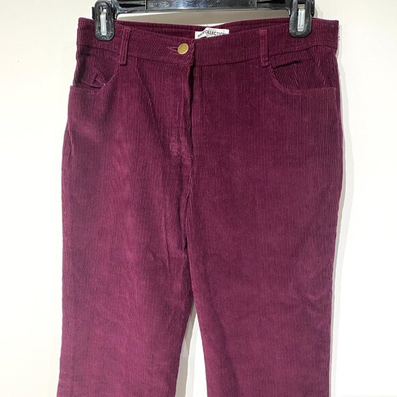 Vintage Dark Burgundy Corduroy Cotton Bootcut Pants for Women, NWOT - Picture 2 of 14